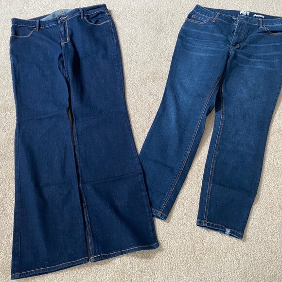 Women's Size 14 Jean's Old Navy Wow Mid Rise and True Craft High Rise - Picture 1 of 7